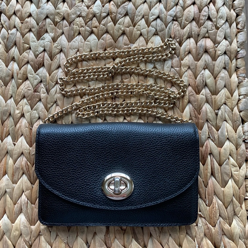 COACH Black Leather Crossbody or Clutch CONVERTIBLE!